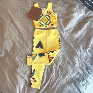Hand painted two piece native American symbol outfit